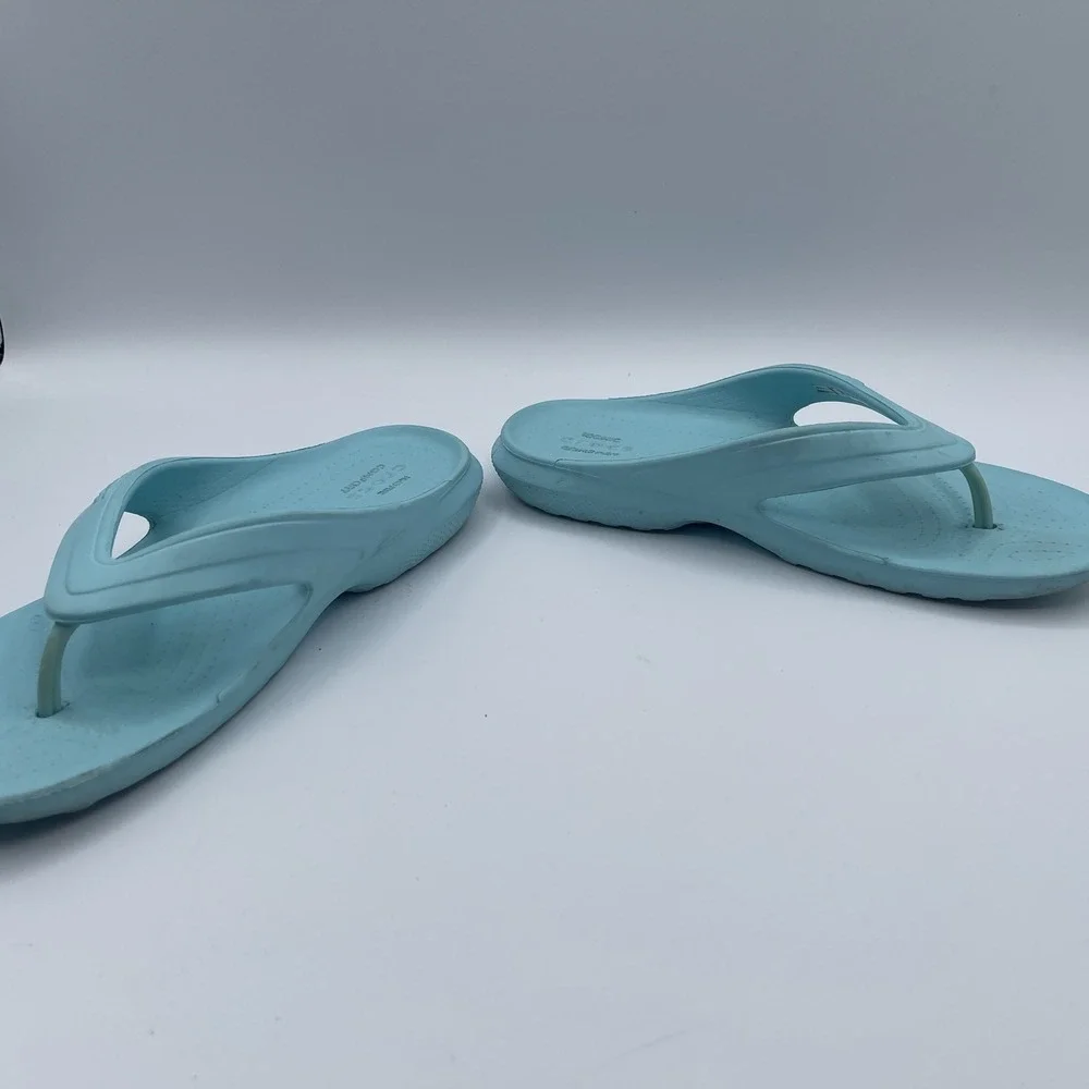 Crocs Kids Flip Flops Turquoise  Size J3 Comfort Summer Thongs Beach Sandals